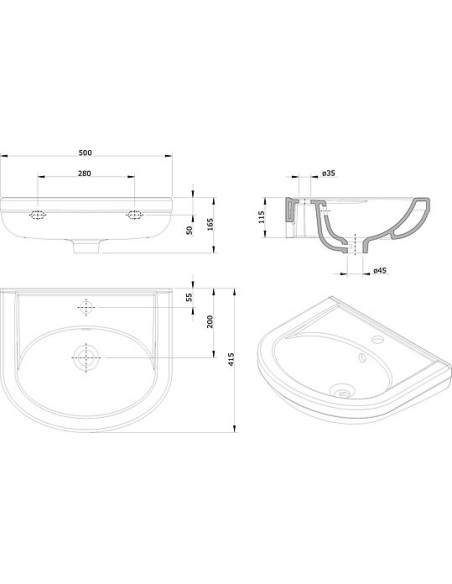 Sanindusa izlietne Cetus Basic 135300
