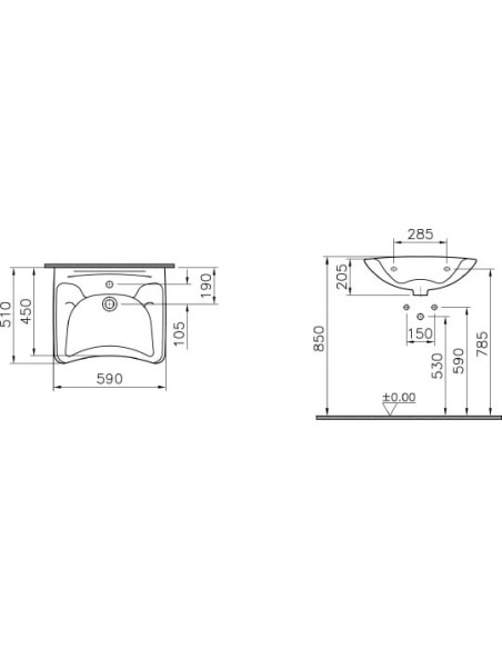 VitrA izlietne Arkitekt 6147B003 - 4 VitrA izlietne Arkitekt 6147B003 - 4