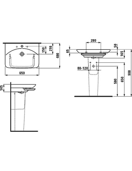 Laufen izlietne Palace 8.1070.3.000.104.1 - 10