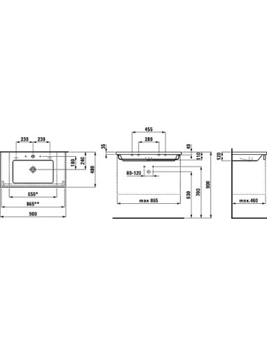 Laufen izlietne Living Square 8.1643.3.000.104.1 - 6