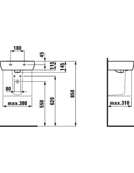 Laufen izlietne roku mazgāšanai Pro 8.1195.1.000.104.1 - 18 Laufen izlietne roku mazgāšanai Pro 8.1195.1.000.104.1 - 18
