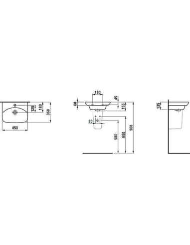 Laufen izlietne roku mazgāšanai Palace 8.1570.1.000.104.1 - 10
