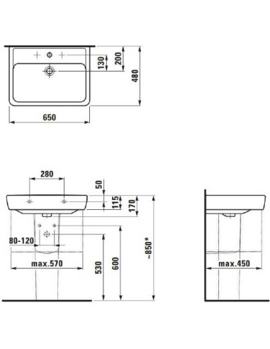 Laufen izlietne Pro 8.1895.3.000.104.1 - 6