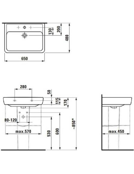 Laufen izlietne Pro 8.1895.3.000.104.1 - 6 Laufen izlietne Pro 8.1895.3.000.104.1 - 6