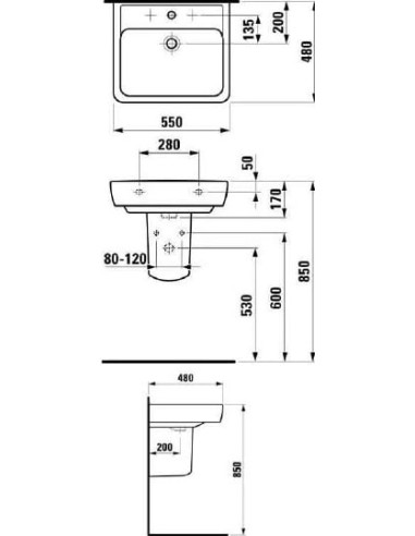 Laufen izlietne Pro 8.1895.1.000.104.1 - 6