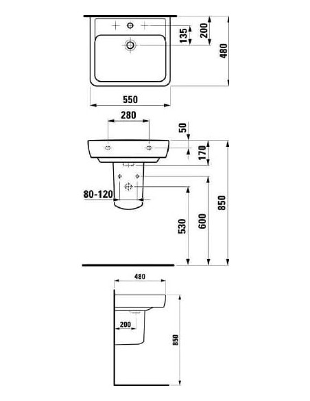 Laufen izlietne Pro 8.1895.1.000.104.1 - 6 Laufen izlietne Pro 8.1895.1.000.104.1 - 6