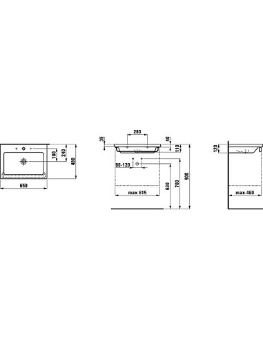 Laufen izlietne Living Square 8.1643.1.000.104.1 - 5
