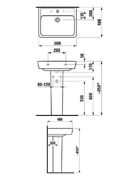 Laufen izlietne Pro 8.1895.2.000.104.1 - 4