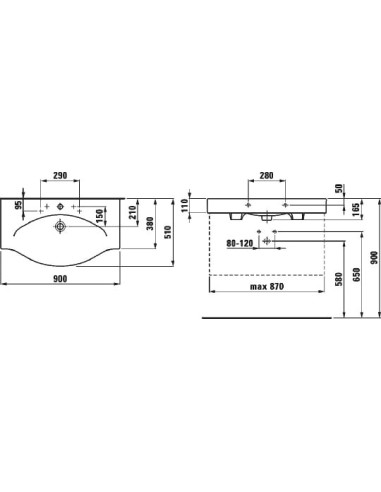 Laufen izlietne Palace 8.1170.2.000.104.1 - 6