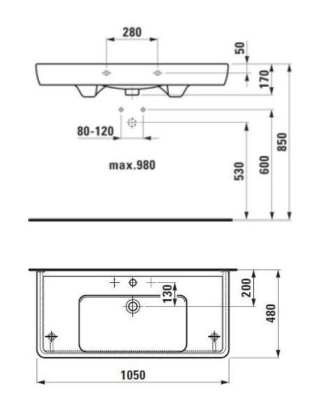 Laufen izlietne Pro 8.1395.8.000.104.1 - 6 Laufen izlietne Pro 8.1395.8.000.104.1 - 6
