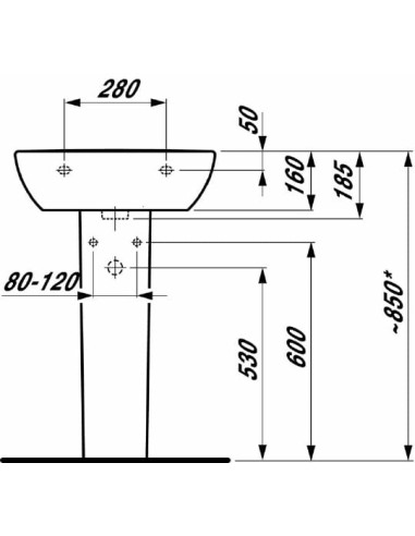 Laufen izlietne Pro 8.1095.1.000.104.1 - 5