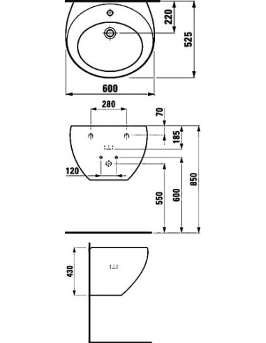 Laufen izlietne Alessi One 8.1097.2.400.104.1 - 10