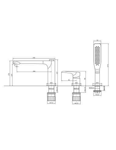 Vannas krāns 3-daļīgs MG2410, VENTA