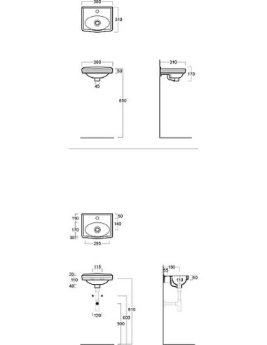 Simas izlietne roku mazgāšanai Londra LO944