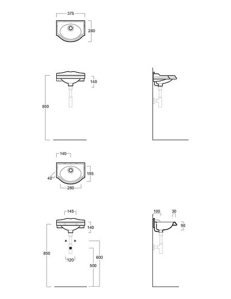 Simas izlietne roku mazgāšanai Arcade AR035