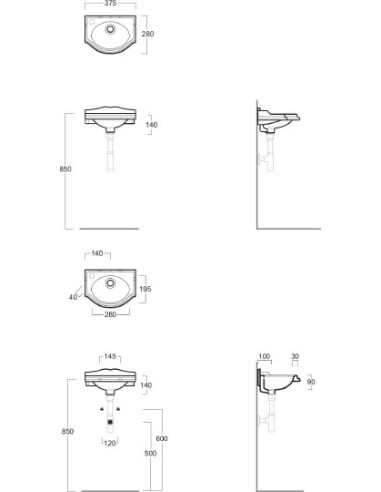 Simas izlietne roku mazgāšanai Arcade AR035 SX