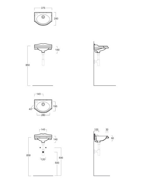 Simas izlietne roku mazgāšanai Arcade AR035 SX