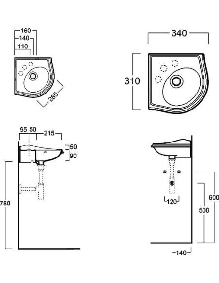 Simas izlietne roku mazgāšanai Arcade AR036