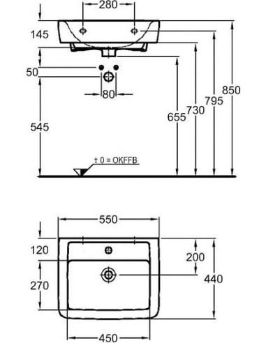Keramag izlietne Renova Nr.1 Plan 222255