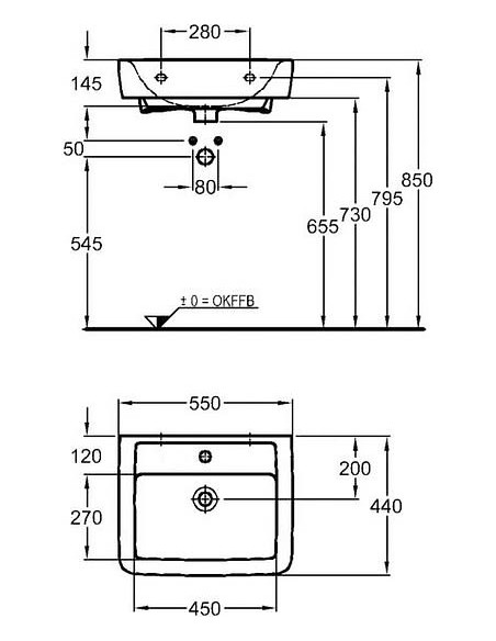 Keramag izlietne Renova Nr.1 Plan 222255