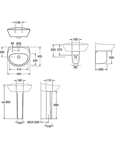 Gustavsberg izlietne Estetic 410350R1