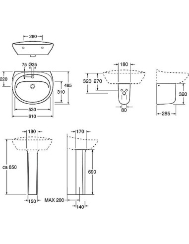 Gustavsberg izlietne Estetic 410360R1
