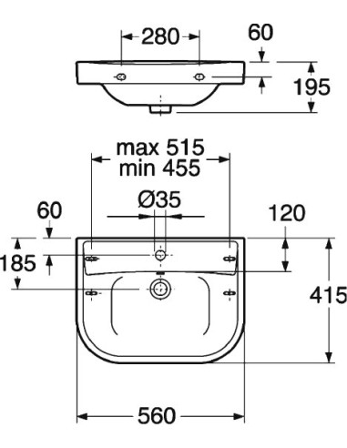 Gustavsberg izlietne Nordic 2560