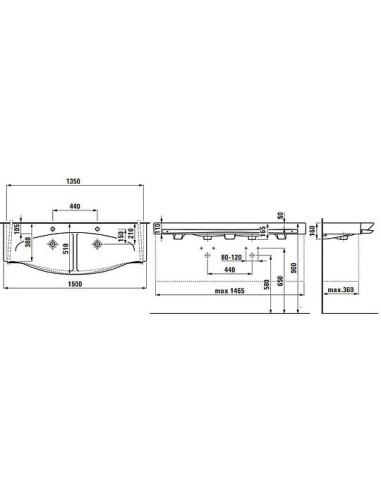 Laufen izlietne Palace 8.1470.6.000.104.1 - 4