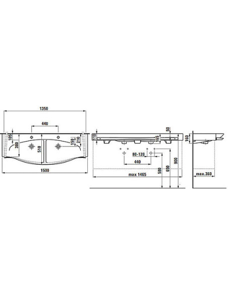 Laufen izlietne Palace 8.1470.6.000.104.1 - 4 Laufen izlietne Palace 8.1470.6.000.104.1 - 4