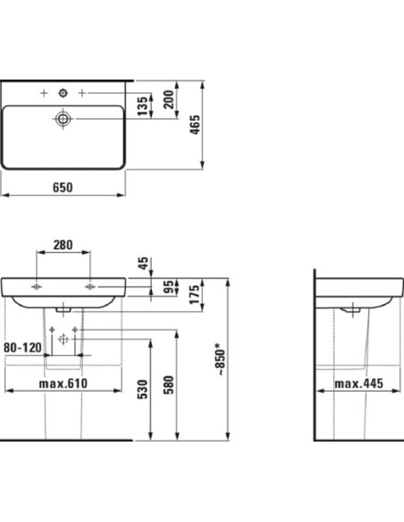 Laufen izlietne Pro S 8.1096.4.000.104.1 - 9 Laufen izlietne Pro S 8.1096.4.000.104.1 - 9