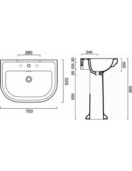 Catalano izlietne Canova Royal 70