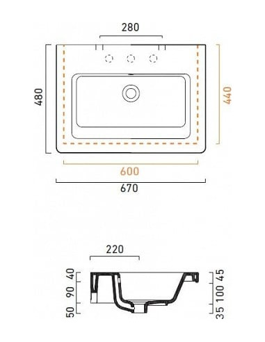 Catalano izlietne New Light 67