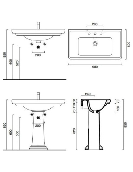 Catalano izlietne Canova Royal 90