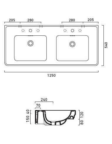Catalano izlietne Canova Royal 125