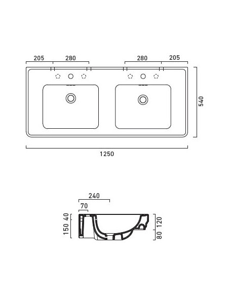 Catalano izlietne Canova Royal 125