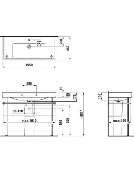 Laufen izlietne Pro S 8.1396.6.000.104.1 - 19