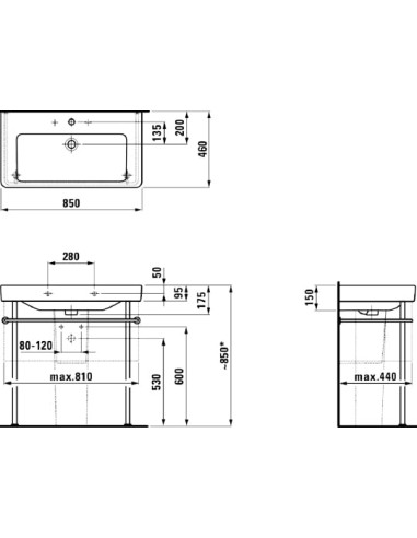Laufen izlietne Pro S 8.1396.5.000.104.1 - 13
