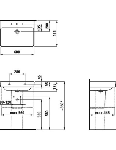 Laufen izlietne Pro S 8.1096.3.000.104.1 - 25