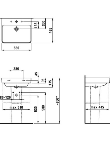 Laufen izlietne Pro S 8.1096.2.000.104.1 - 25