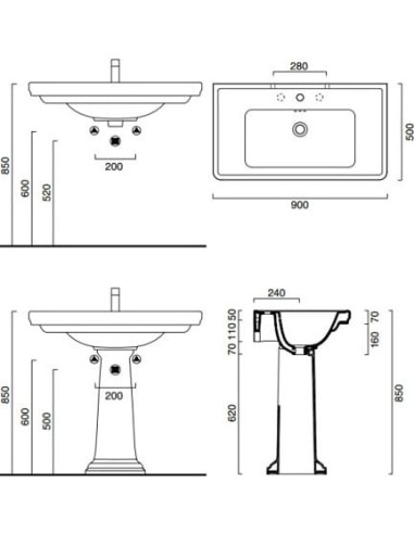 Catalano izlietne Canova Royal 90