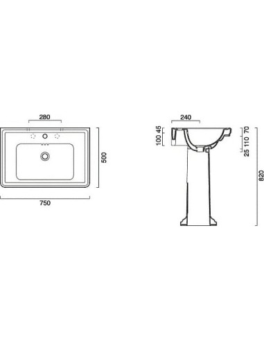 Catalano izlietne Canova Royal 75