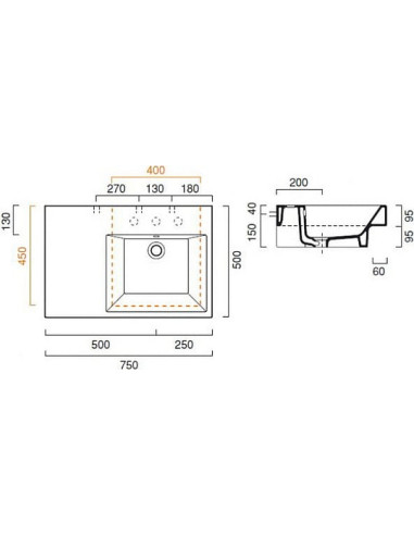 Catalano izlietne Zerodomino 75