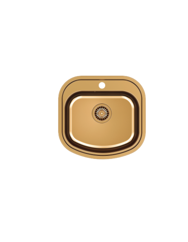 RAY 110 SteelQ PVD copper 1-bowl sink with siphon - 3