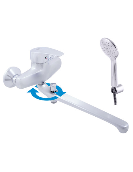 Смеситель комбинированный для ванной и умывальника КОНГО - Barva chrom,Rozměr 100 mm