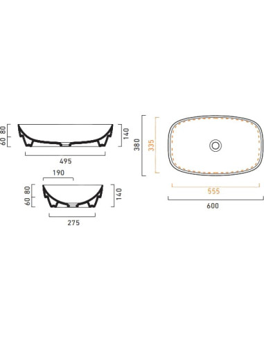 Catalano izlietne Green Lux 60x40
