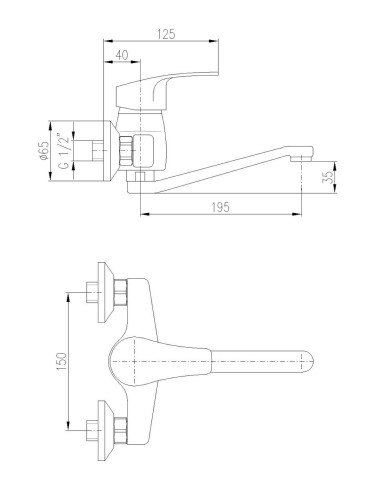 Sink lever mixer KONGO - Barva chrom,Rozměr 100 mm