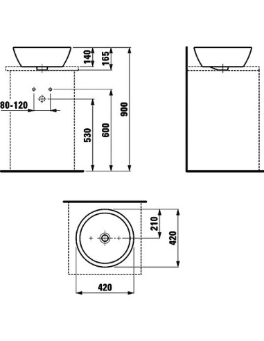 Laufen izlietne roku mazgāšanai Pro 8.1296.2.000.109.1 - 9