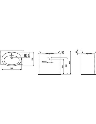 Laufen izlietne Alessi One 8.1897.2.400.104.1 - 6