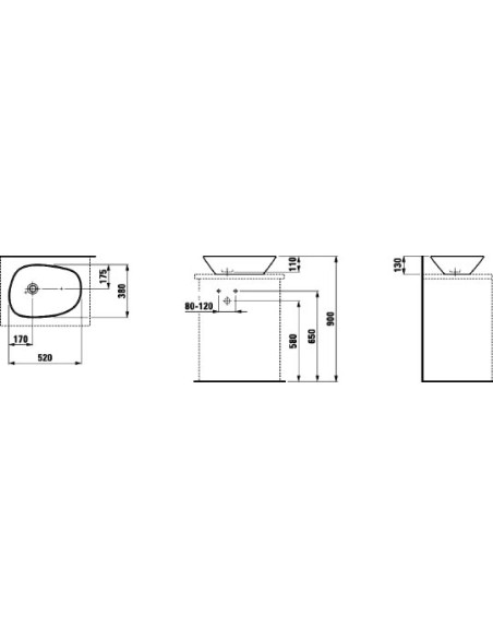 Laufen izlietne Palomba 8.1680.2.000.112.1 - 11