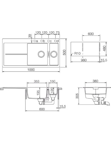 Schock virtuves izlietne Horizont 60D (D-150)